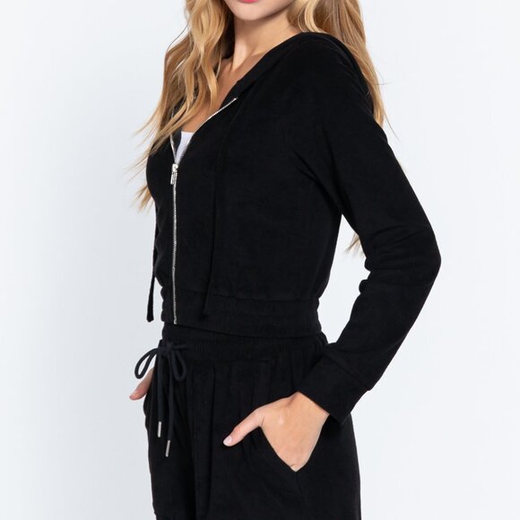 Hoodie Terry Towelling Jacket - Picture 3 of 5